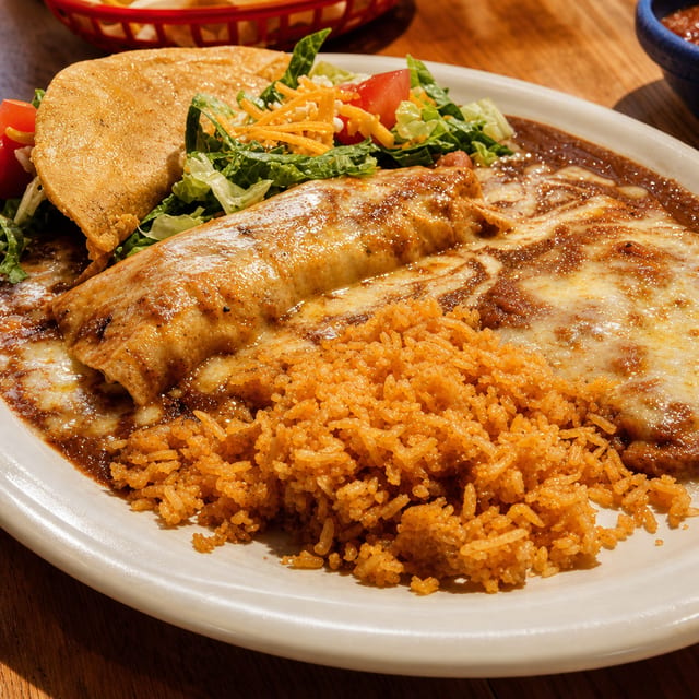 Beef Taco, Cheese Enchilada Combo.